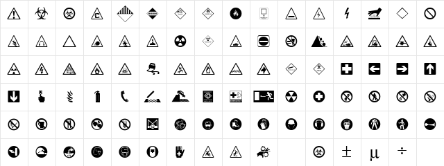 Hazard Regular Character Map
