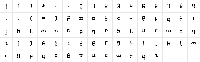 Haze Regular Character Map