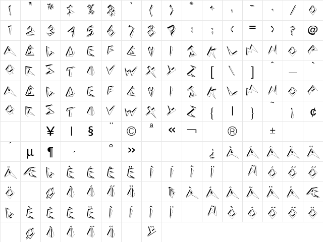 HBeehive Regular Character Map