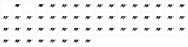 KR Arrow Heart Regular Character Map