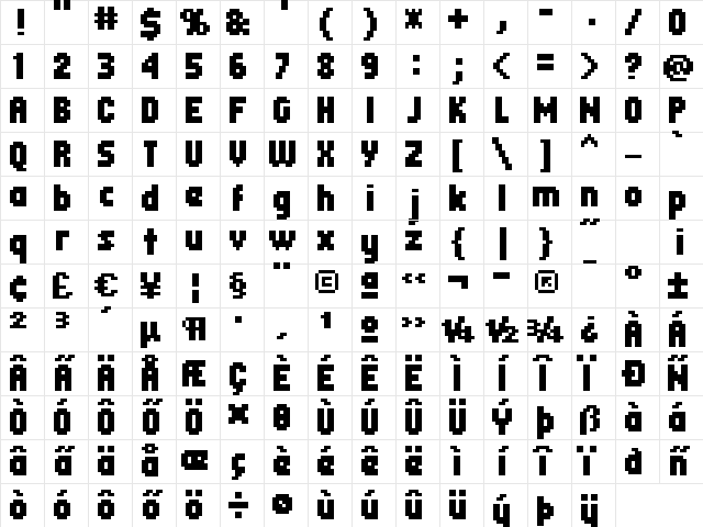 header 08_68 Regular Character Map