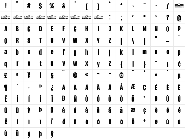 Heading Now Trial 47 Extrabold Character Map Heading Now Trial 47 Extrabold Character Map