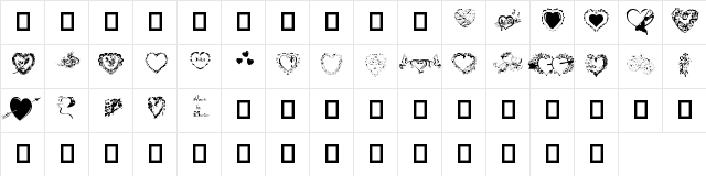 Hearts by Darrian Semi-expanded Character Map