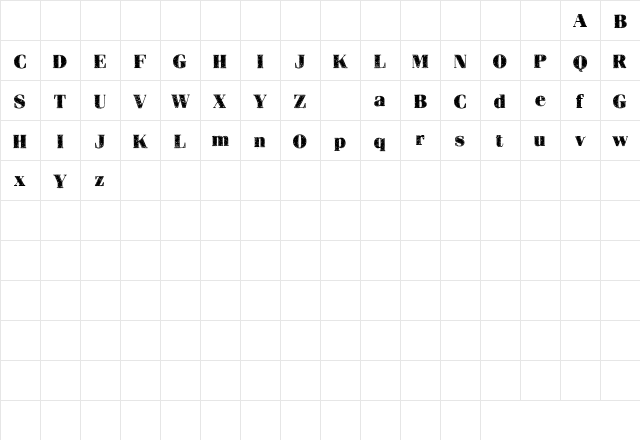 HEARTQUAKE Regular Character Map HEARTQUAKE Regular Character Map