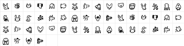 Animals Regular Character Map