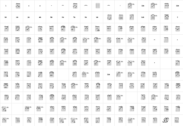 LyricSSK Regular Character Map