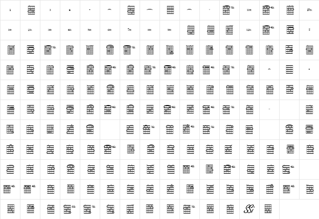 LyricSSK Regular Character Map