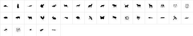 Animals 2 Regular Character Map
