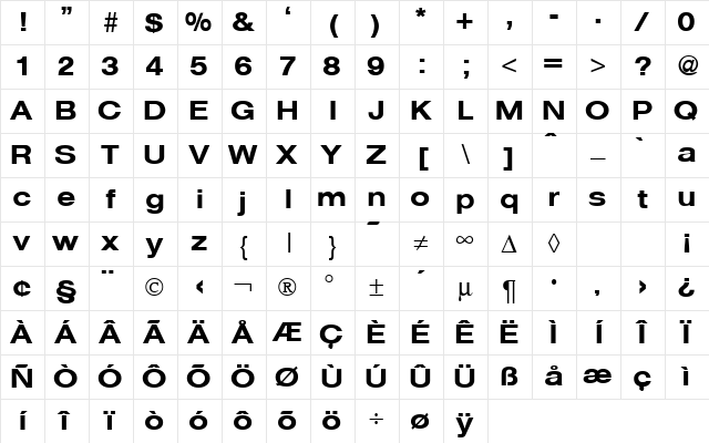 HegelExtendedMedium Regular Character Map HegelExtendedMedium Regular Character Map