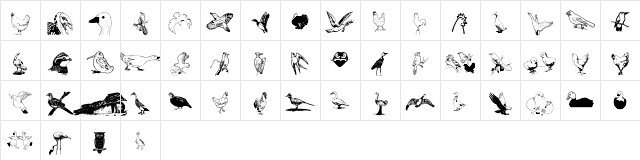 AnimalsAnimalsBirds Regular Character Map