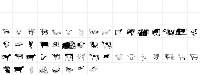 AnimalsAnimalsBovine Regular Character Map