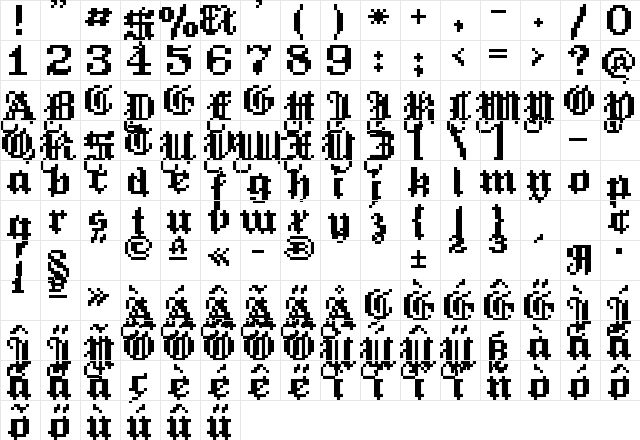HeinzHeinrich Regular Character Map