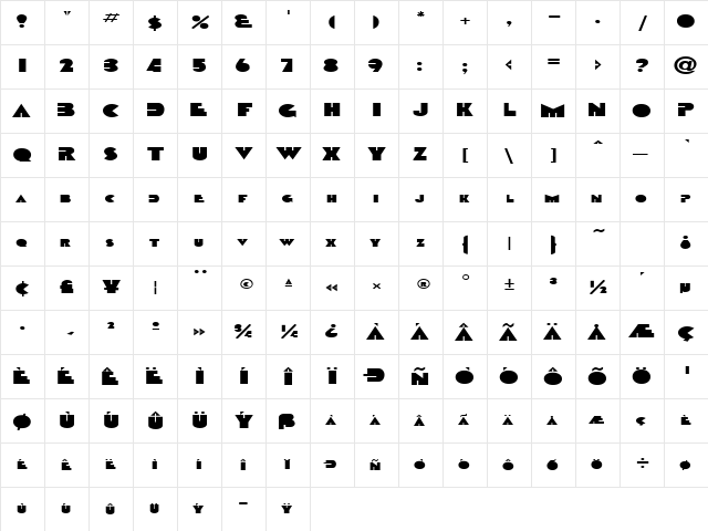 AnimalSilenceText122 Regular Character Map