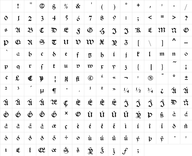 HelenaBecker Regular Character Map