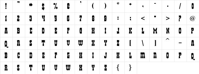 Helldorado Regular Character Map