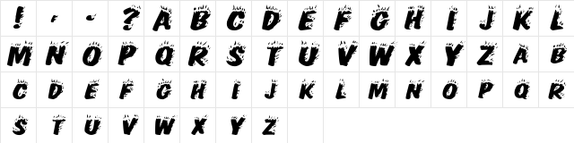 HellfireExtended Italic Character Map