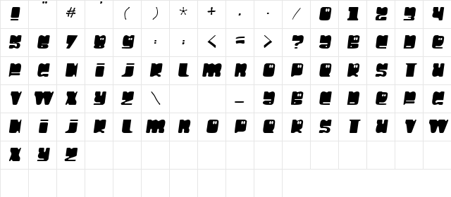 Hello Larry Regular Character Map