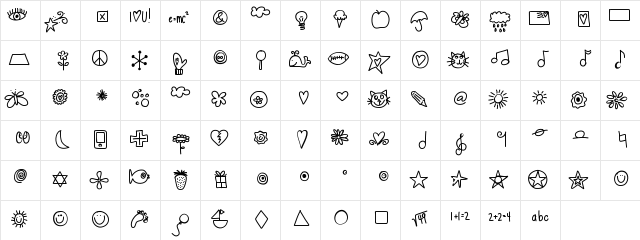 HelloDoodles Medium Character Map