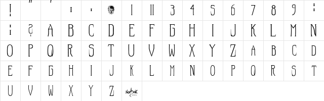 Hellraiser SC Regular Character Map Hellraiser SC Regular Character Map