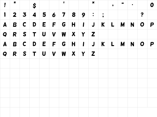 Helsinki Regular Character Map