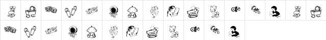 KR Baby Love Regular Character Map KR Baby Love Regular Character Map