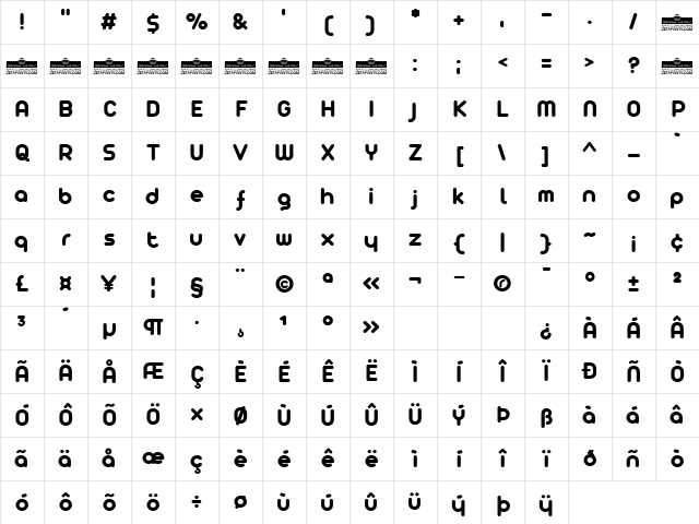 Arista Pro Bold Regular Character Map Arista Pro Bold Regular Character Map