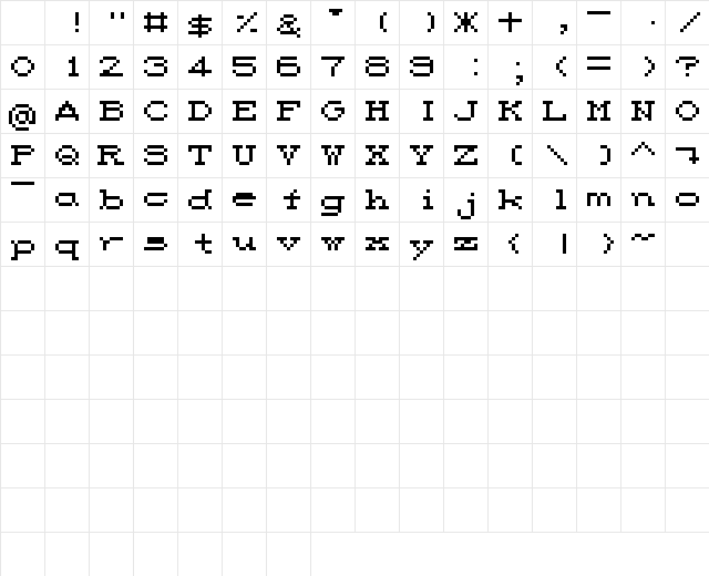 M35_CPS2 Regular Character Map