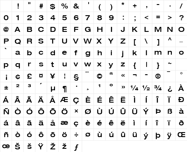 HelveticaNeue MediumExt Regular Character Map HelveticaNeue MediumExt Regular Character Map