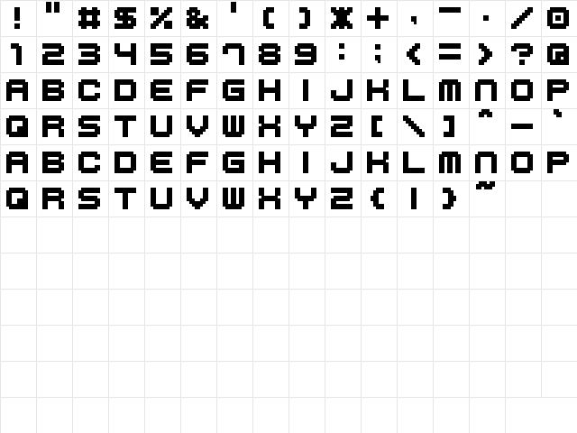 M41_LOVEBIT Regular Character Map M41_LOVEBIT Regular Character Map