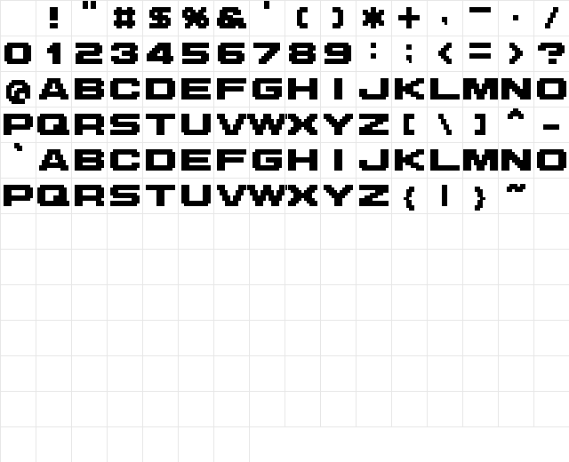 M42_FLIGHT 721 Regular Character Map