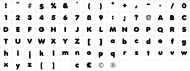 Adira Display SSi Regular Character Map Adira Display SSi Regular Character Map