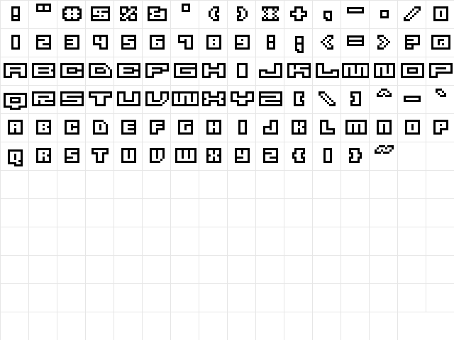 M47_FIRE WIRE Regular Character Map