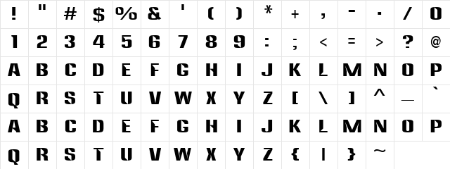 Anklepants Regular Character Map