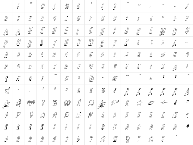 Heroes Assemble Outline Italic Character Map Heroes Assemble Outline Italic Character Map