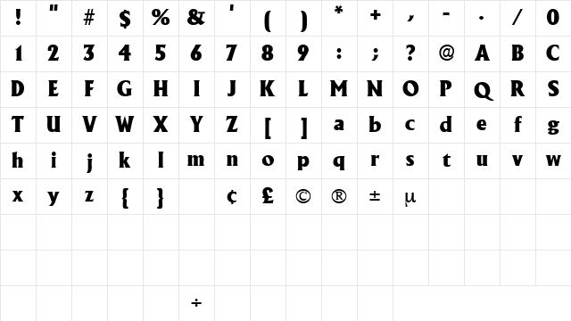 AnkuraSSK Regular Character Map AnkuraSSK Regular Character Map
