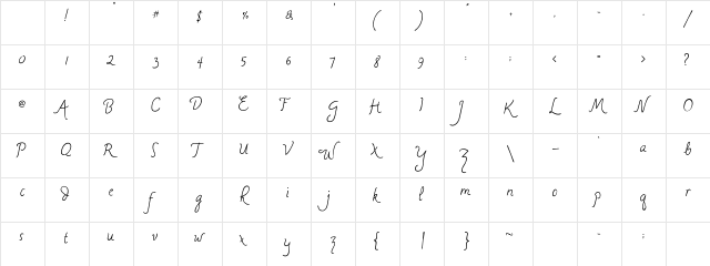 MA Simple Pleasure Regular Character Map