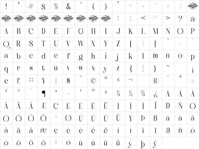 Heyanik DEMO VERSION Regular Character Map
