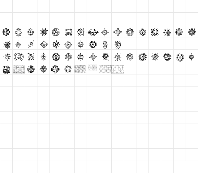 NewSymbolFont Regular Character Map