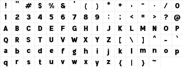 h Hias Sans Regular Character Map