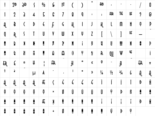 AnnaAlternatesITCTT Regular Character Map AnnaAlternatesITCTT Regular Character Map