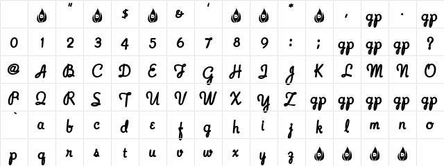 HickoryWind Regular Character Map HickoryWind Regular Character Map