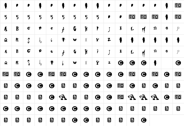 Hieronymous Regular Character Map