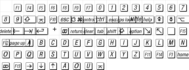 Mac Key Caps Regular Character Map