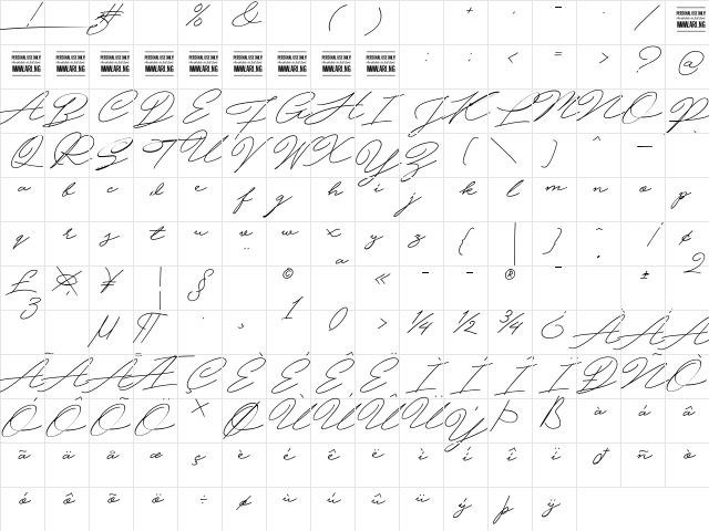Hijrnotes PERSONAL USE ONLY Regular Character Map