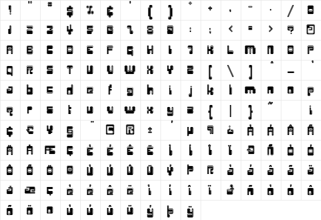 HiroOutline Regular Character Map