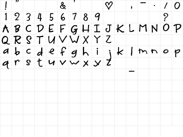 His Name Is Honey Regular Character Map