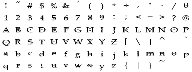 AnniesHearts Regular Character Map