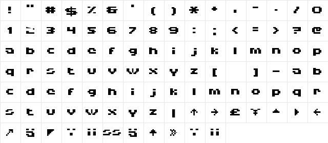 HISKYFLIPPERLOWBOLD Regular Character Map HISKYFLIPPERLOWBOLD Regular Character Map