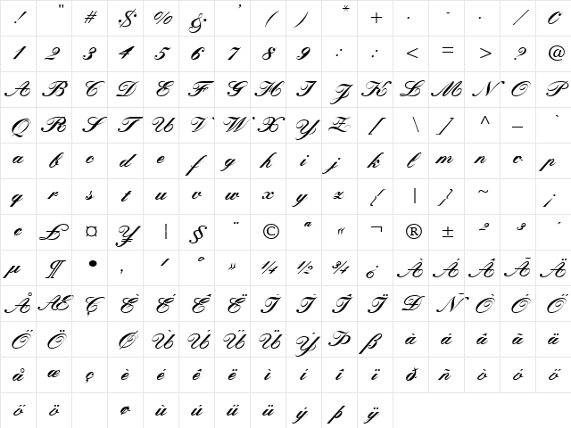 HKastler Bold Italic Character Map