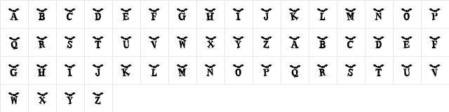 KR Batty Regular Character Map